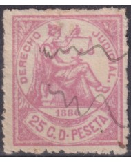 DER-240 PUERTO RICO REVENUE 1880 25c DERECHO JUDICIAL USED.