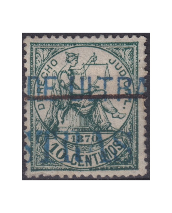 DER-243 PUERTO RICO REVENUE 1870 10c DERECHO JUDICIAL PROOF MUESTRA ULTRAMAR.