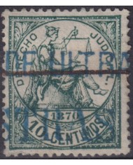 DER-243 PUERTO RICO REVENUE 1870 10c DERECHO JUDICIAL PROOF MUESTRA ULTRAMAR.