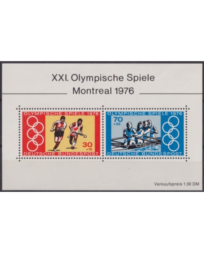 F-EX50627 GERMANY MNH 1976 MONTREAL OLYMPIC GAMES HOCKEY CANOES.