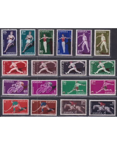 F-EX50481SPAIN MNH 1960 CIF + SPORT VASCA BASEBALL CYCLING RUNNING ATHLETISMS.