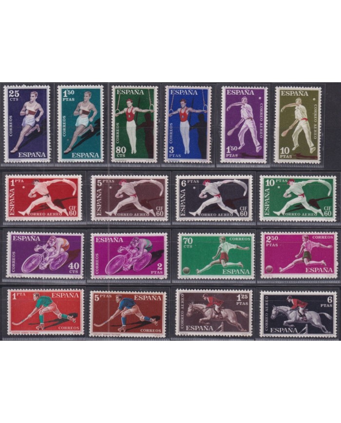 F-EX50481SPAIN MNH 1960 CIF + SPORT VASCA BASEBALL CYCLING RUNNING ATHLETISMS.