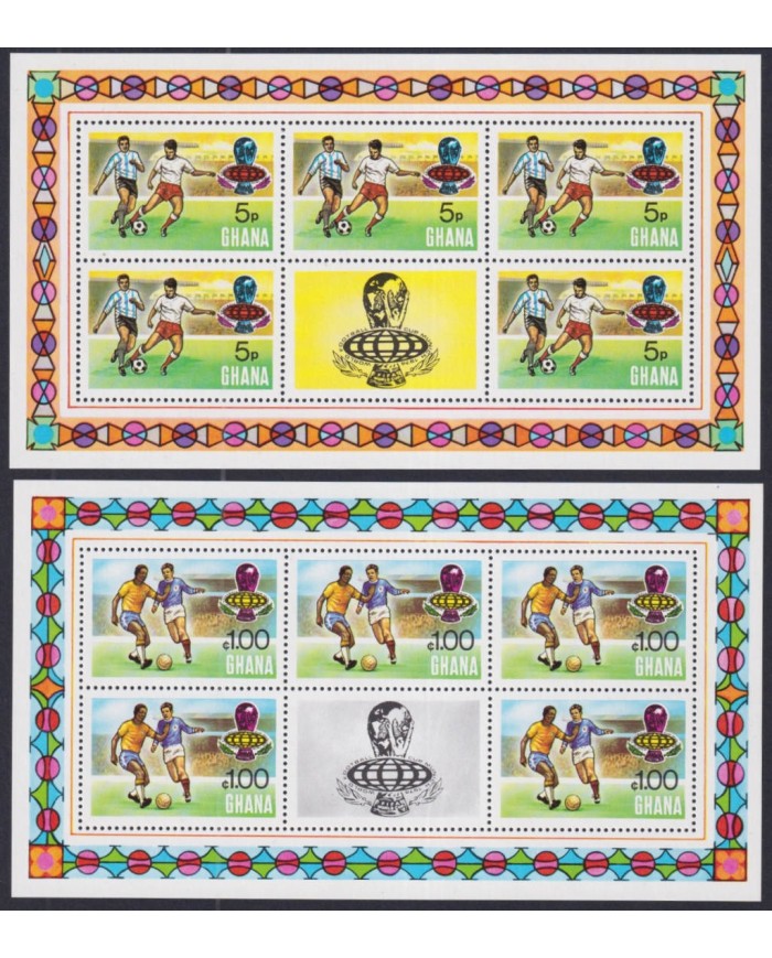 F-EX50496 GHANA MNH 1974 WORLD CUP SOCCER FUTBOL FOOTBALL SHEET.