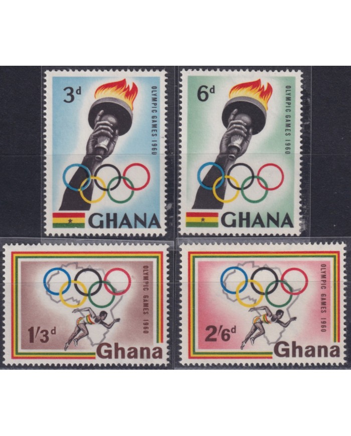 F-EX50684 GHANA MNH 1960 OLYMPIC GAMES ROMA ATHLETISM TOURCH.