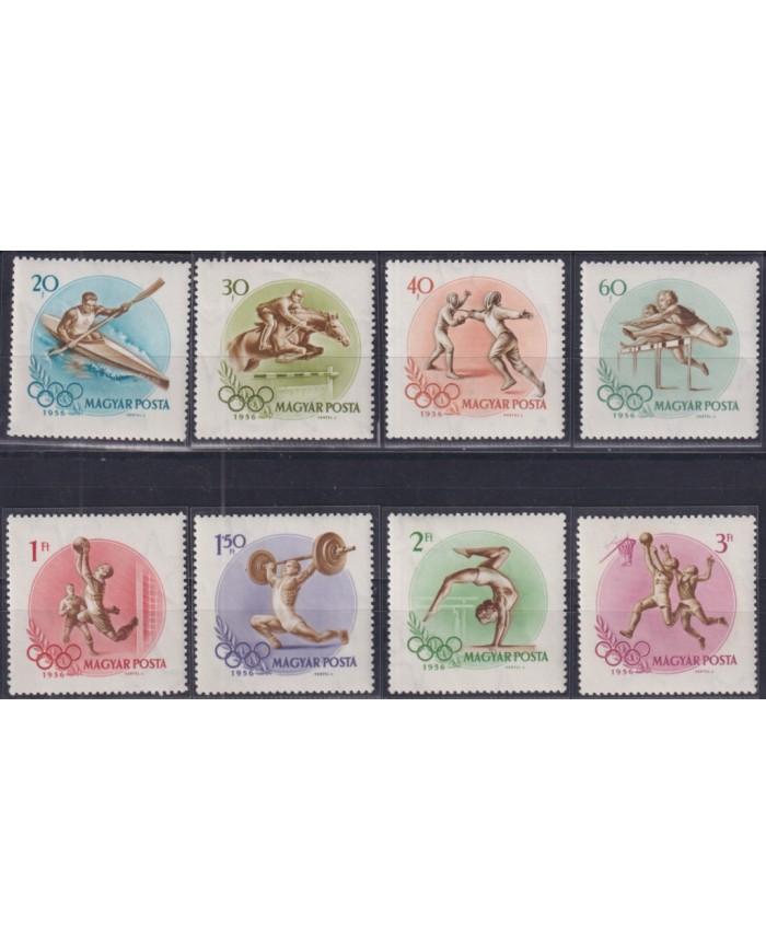 F-EX50475 HUNGARY MNH 1956 MELBOURNE OLYMPIC GAMES FENCING BASKET EQUESTRIAN SOCCER.