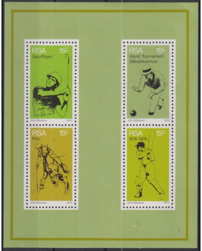F-EX50626 RSA SOUTH AFRICA MNH 1976 SPORT GAMES POLO CRICKET.