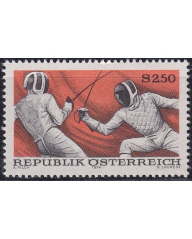 F-EX50694 AUSTRIA MNH 1974 SPORT FENCING.