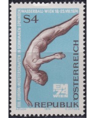 F-EX50692 AUSTRIA MNH 1974 SPORT EUROPA SWIMMING CHAMPIONCHIP.