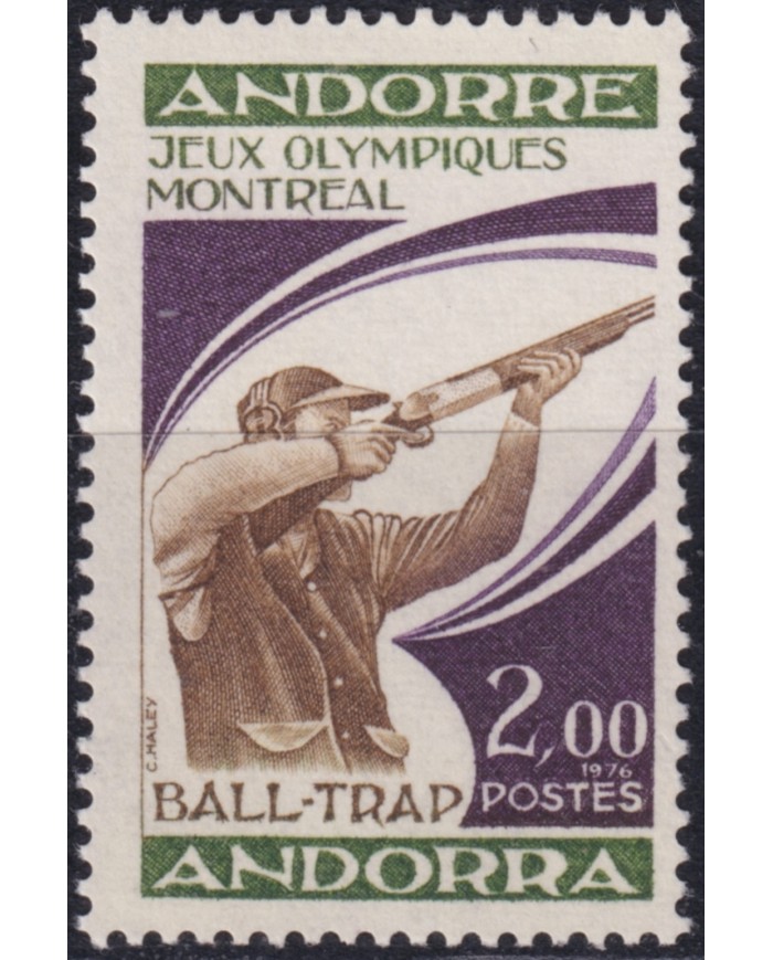 F-EX50678 ANDORRA MNH 1976 SPORT MONTREAL OLYMPIC GAMES BALL TRAP SHUTTING.