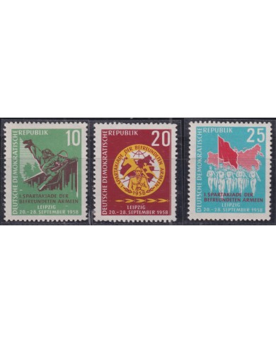 F-EX50656 GERMANY DDR MNH 1958 SPORT SPARTAK SPARTACIST GAMES.