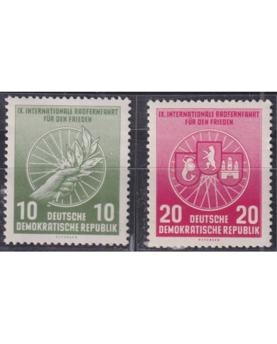 F-EX50639 GERMANY DDR MNH 1956 SPORT INTERNATIONAL RACE CYCLE CYCLING.