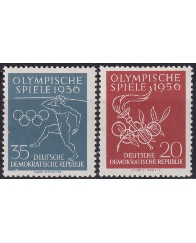 F-EX50642 GERMANY DDR MNH 1956 OLYMPIC GAMES ATHLETISM.