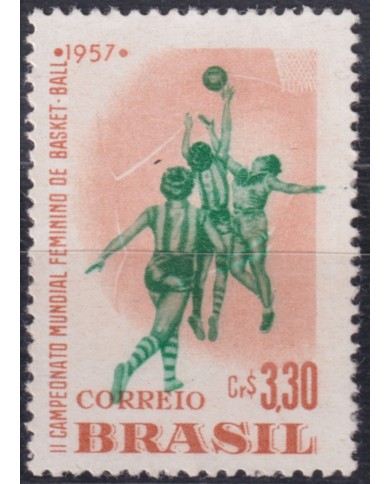 F-EX50647 BRAZIL MNH 1957 WOMAN BASKETBALL WORLD CHAMPIONSHIP.