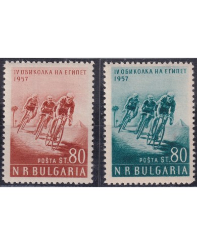 F-EX50651 BULGARIA MNH 1957 EGYPTIAN BICYCLE CYCLING RACE.