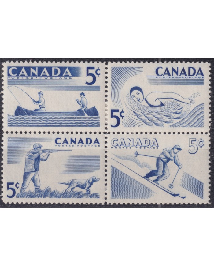 F-EX50649  CANADA MNH 1956 MONTREAL OLYMPIC GAMES SHUTTING CANOES SWIMMING SKI.