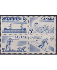 F-EX50649  CANADA MNH 1956 MONTREAL OLYMPIC GAMES SHUTTING CANOES SWIMMING SKI.