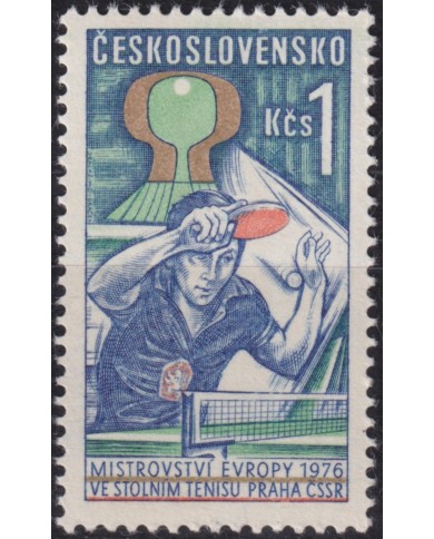 F-EX50712 CZECHOSLOVAKIA MNH 1976 EUROPEAN TENNIS TABLE PIN PONG CHAMPIONSHIP.
