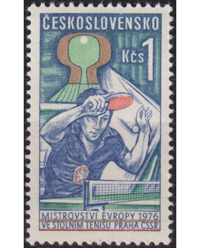 F-EX50712 CZECHOSLOVAKIA MNH 1976 EUROPEAN TENNIS TABLE PIN PONG CHAMPIONSHIP.