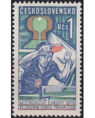 F-EX50712 CZECHOSLOVAKIA MNH 1976 EUROPEAN TENNIS TABLE PIN PONG CHAMPIONSHIP.