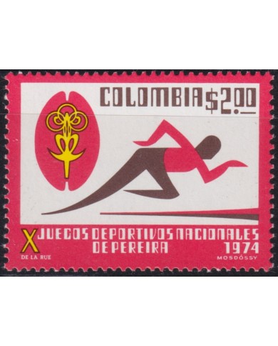 F-EX50707 COLOMBIA MNH 1974 NATIONAL GAMES ATHLETISM RUNNING.