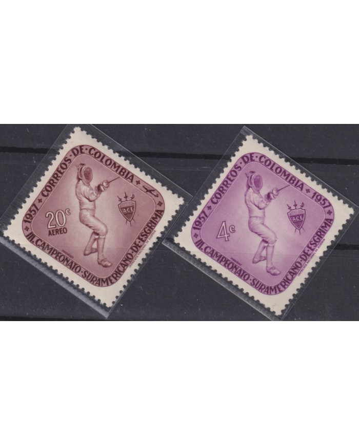 F-EX50660 COLOMBIA MNH 1957 SUDAMERICAN CHAMPIONSHIP OF FENCING.