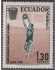 F-EX50659 ECUADOR MNH 1958 SOUTH AMERICAN CHAMPIONSHIP BASKETBALL.