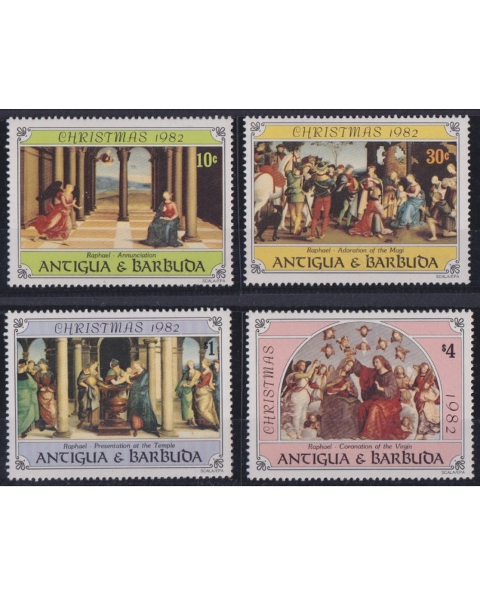 F-EX50716 ANTIGUA & BARBUDA 1982 MNH CHRISTMAS NAVIDAD ART PAINTING RAPHAEL.