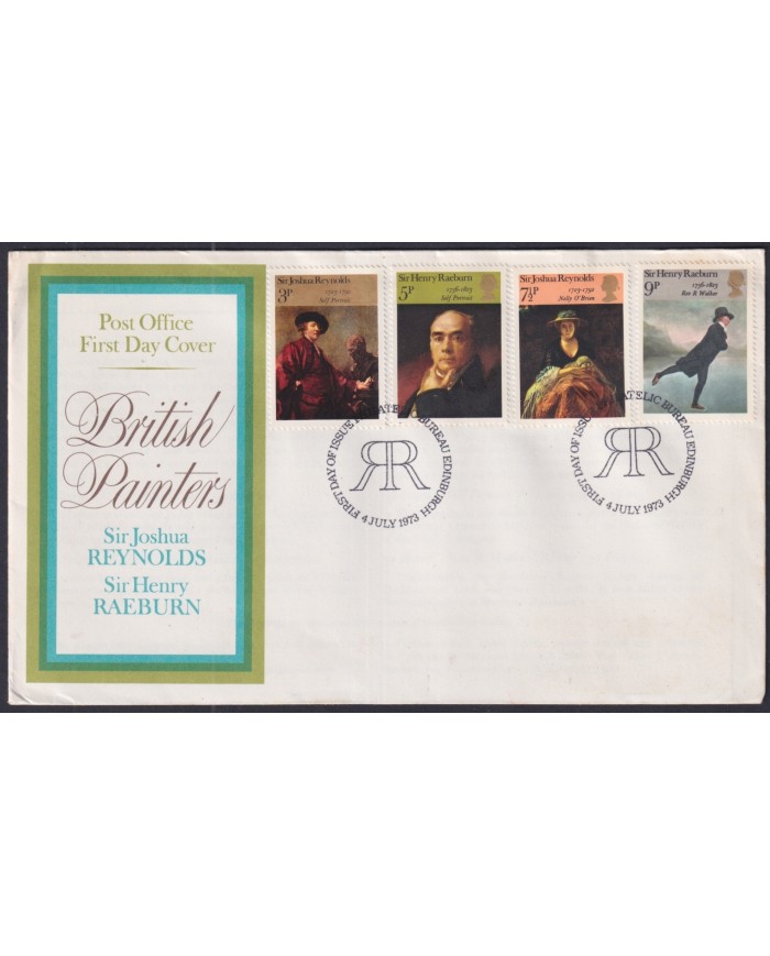 F-EX51253 UK ENGLAND FDC 1973 EDINBURGH ART PAINTING JOSHUA REYNOLDS.