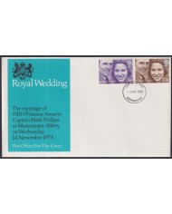 F-EX51257 UK ENGLAND FDC 1973 BIRMINGHAM ROYAL WEDDING PRINCESS ANNE.