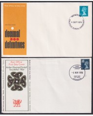 F-EX51261 UK ENGLAND FDC 1974 EDINBURGH & CAERNARVON MACHIN DEFINITIVE. F-EX51261 UK ENGLAND FDC 1974 EDINBURGH & CAERNARVON MACHIN DEFINITIVE.