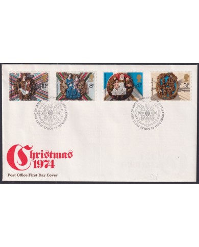 F-EX51264 UK ENGLAND FDC 1974 EDINBURGH CHRISTMAS NAVIDAD ART SCULTURE.