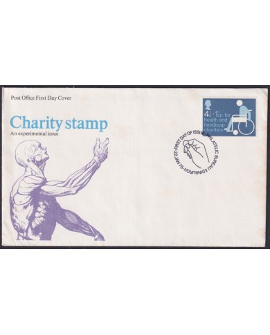F-EX51265 UK ENGLAND FDC 1975 EDINBURGH CHARITY STAMPS DISABLE MAN.