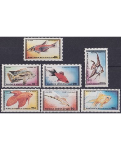 F-EX46723 MONGOLIA MNH 1987 SEA MARINE WILDLIFE TROPICAL FISH PECES.