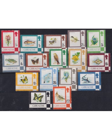 F-EX50501 GIBRALTAR MNH 1977-82 FAUNA FISH BUTTERFLIES MARIPOSAS BIRD AVES FLOWER.