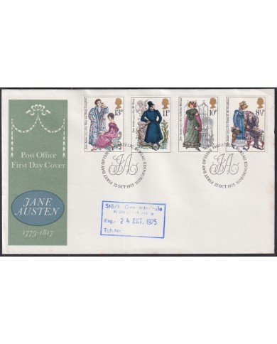 F-EX51274 UK ENGLAND FDC 1975 EDINBURGH JEAN AUSTEN LITERACY DRAWING. F-EX51274 UK ENGLAND FDC 1975 EDINBURGH JEAN AUSTEN LITERACY DRAWING.