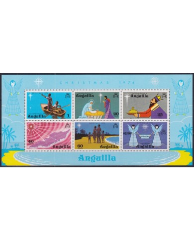 F-EX50515 ANGUILLA MNH 1974 CHRISTMAS NAVIDAD ART CHILDREN DRAWING.