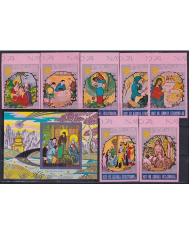 F-EX50519 GUINEA EQUATORIAL MNH 1974 IMPERF CHRISTMAS NAVIDAD ART PAINTING.