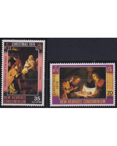 F-EX50937 NEW HEBRIDES MNH ENGLAND 1974 CHRISTMAS NAVIDAD ART PAINTING VELAZQUEZ.