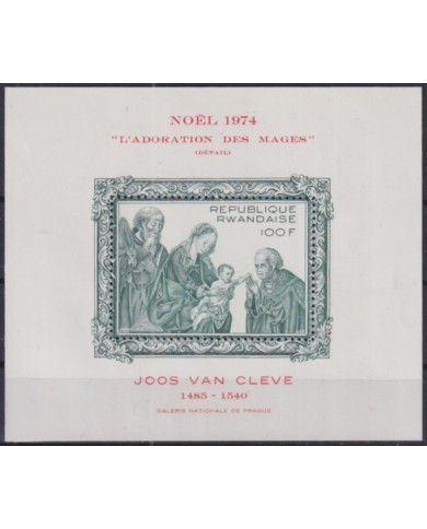 F-EX50938 RWANDA MNH 1974 CHRISTMAS NAVIDAD ART PAINTING JOOS VAN CLEVE.