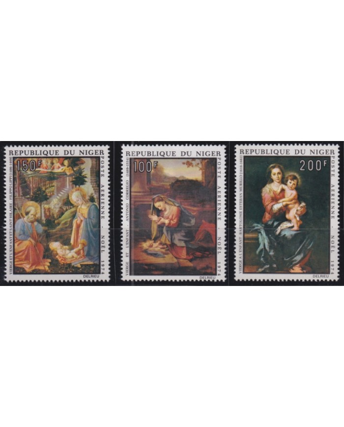 F-EX50940 NIGER MNH 1974 CHRISTMAS NAVIDAD ART PAINTING MURILLO LIPPI CORREGIO.