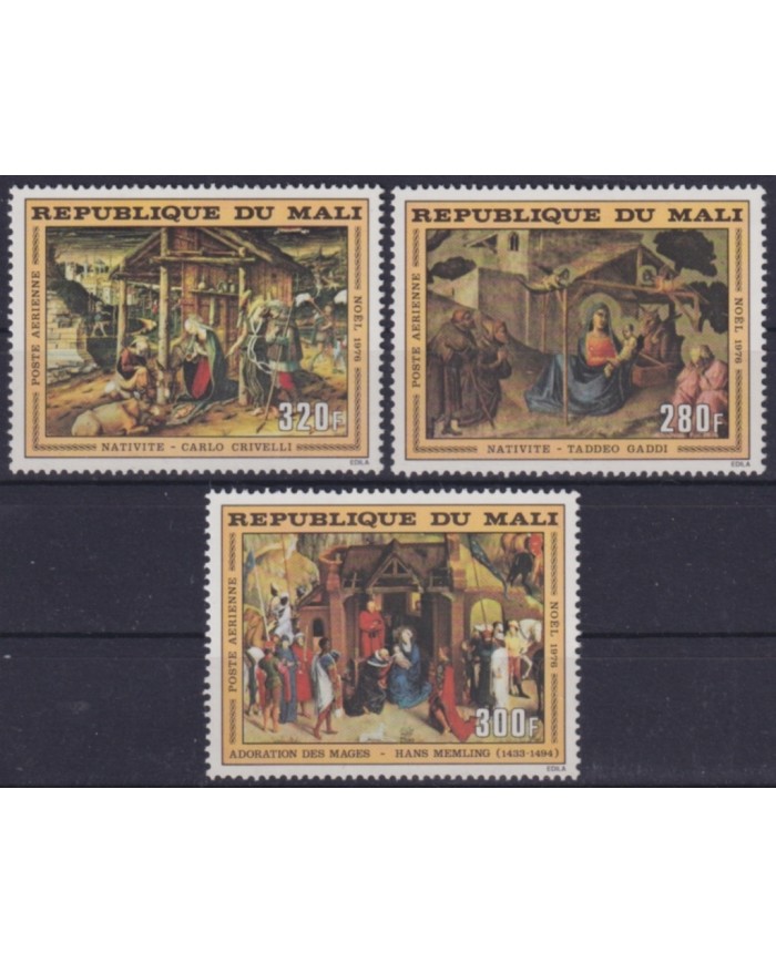 F-EX50945 MALI MNH 1975 CHRISTMAS NAVIDAD ART PAINTING MEMLING CRIVELLI GADDI.