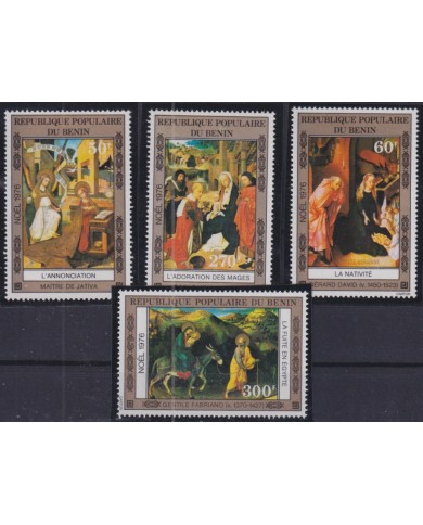 F-EX50947 BENIN MNH 1975 CHRISTMAS NAVIDAD ART PAINTING GENTILE FABRIANO GERARD DAVID.