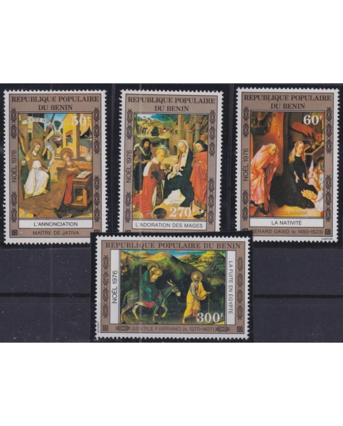 F-EX50947 BENIN MNH 1975 CHRISTMAS NAVIDAD ART PAINTING GENTILE FABRIANO GERARD DAVID.