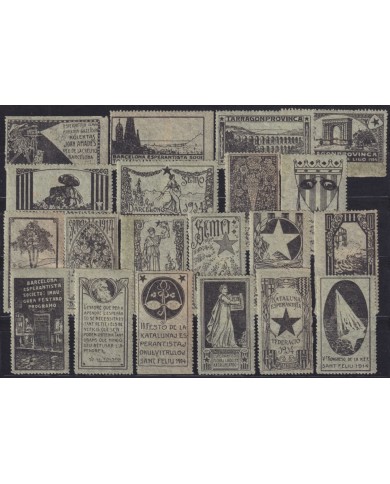 F-EX45020 ESPAÑA SPAIN 1914 CINDERELLA V CONGRESS OF ESPERANTO. GREEN PAPER.