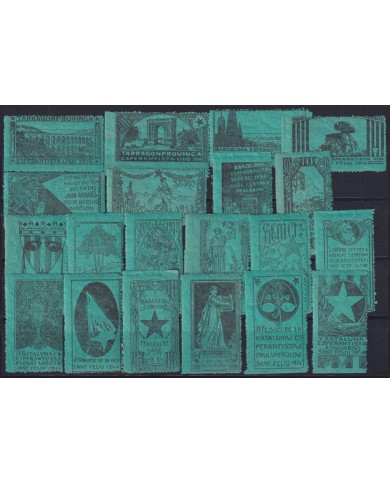 F-EX45022 ESPAÑA SPAIN 1914 CINDERELLA V CONGRESS OF ESPERANTO. DARK GREEN PAPER.