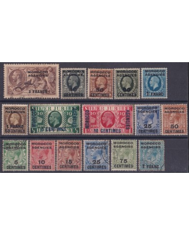 F-EX45720 BRITISH MOROCCO FRANCE ZONE STAMPS LOTS.
