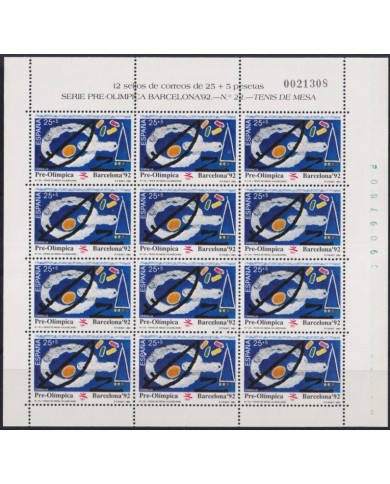 F-EX51088 SPAIN ESPAÑA MNH 1991 OLYMPIC GAMES BARCELONA TENNIS TABLE PIN PONG SHO.