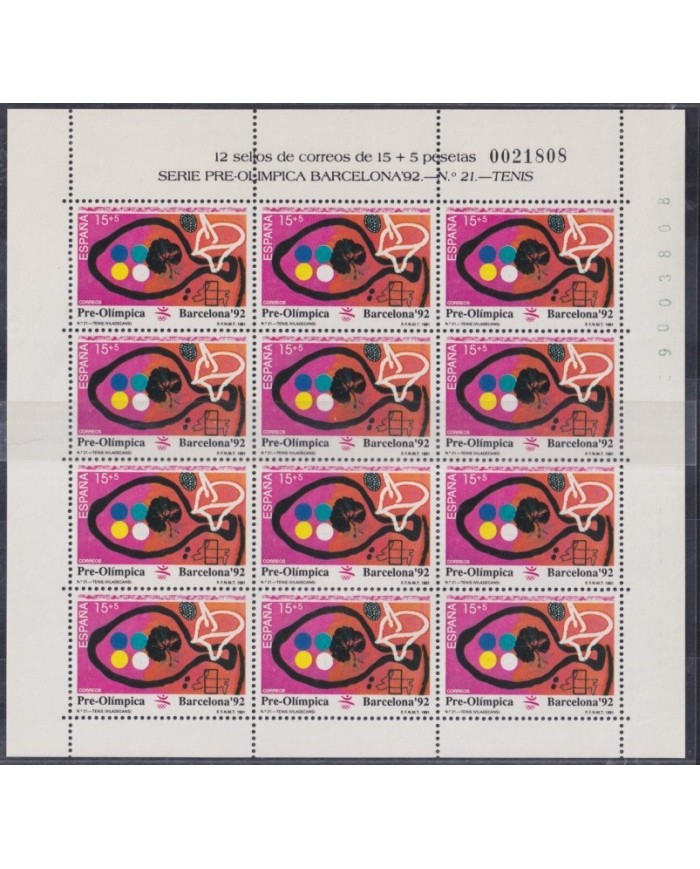 F-EX51090 SPAIN ESPAÑA MNH 1991 OLYMPIC GAMES BARCELONA TENNIS SHEET.