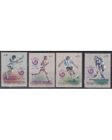 F-EX52013 ARGENTINA MNH 1988 SEOUL OLYMPIC GAMES ATHLETISM TENNIS SOCCER HOCKEY