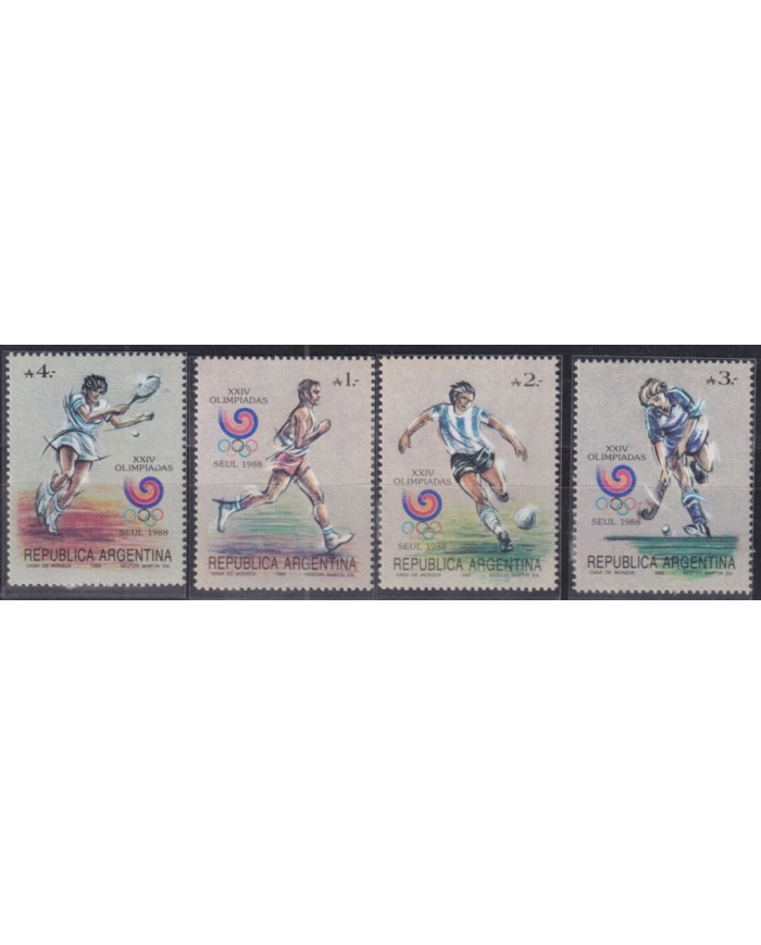 F-EX52013 ARGENTINA MNH 1988 SEOUL OLYMPIC GAMES ATHLETISM TENNIS SOCCER HOCKEY